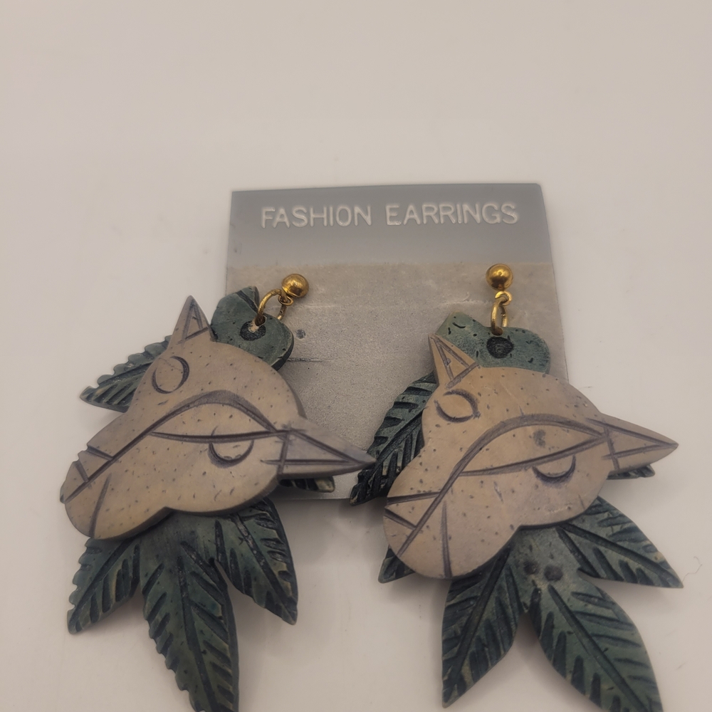 New Old Stock Jaguar Cat Artisan Earrings